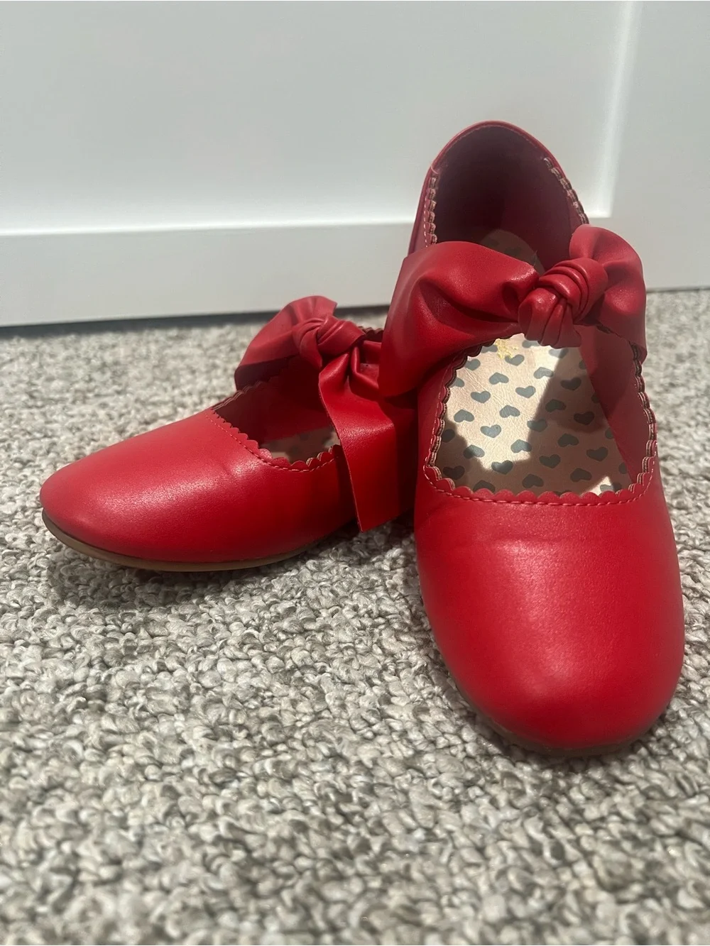 Dream Pairs Girls Red Mary Jane Bow Flats Size 2 Ballet Dress Shoes